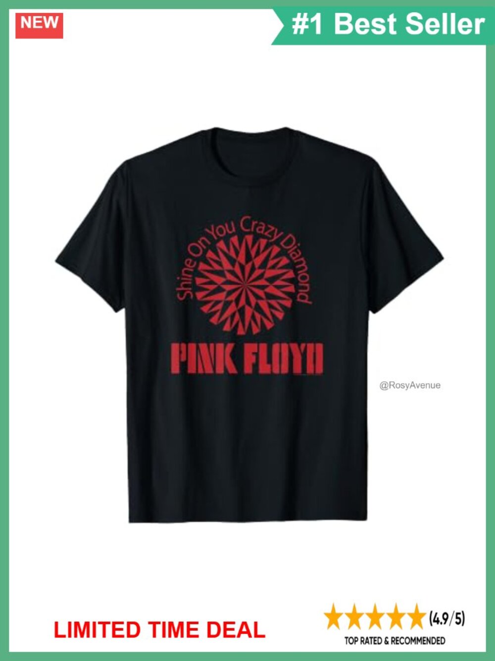 Pink Floyd Shine On You Crazy Diamond Music Graphic Tee Crew Neck Short Sleeve